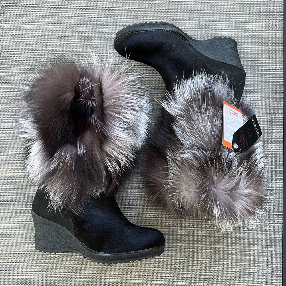 🎉HP💕NWOB Tecnica Innsbruck Cowhide and Fox Fur Boots EU36 US 5-6
